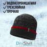 Шапка водонепроницаемая DEXSHELL Cuffed Beanie, DH353RED черная с красной полоской, размер L/XL DH353REDLXL